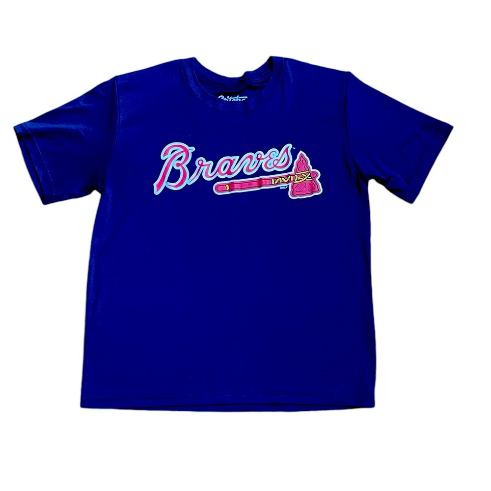 Official Atlanta Braves Youth Medium Dri-fit Tee